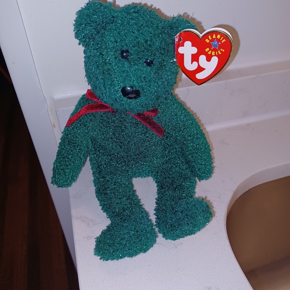 Rare/ Retired 2001 Ty Holiday Teddy Bear.with Errors!